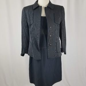 Akris Punto Pinstripe Dress Suit with Jacket Sz 8
